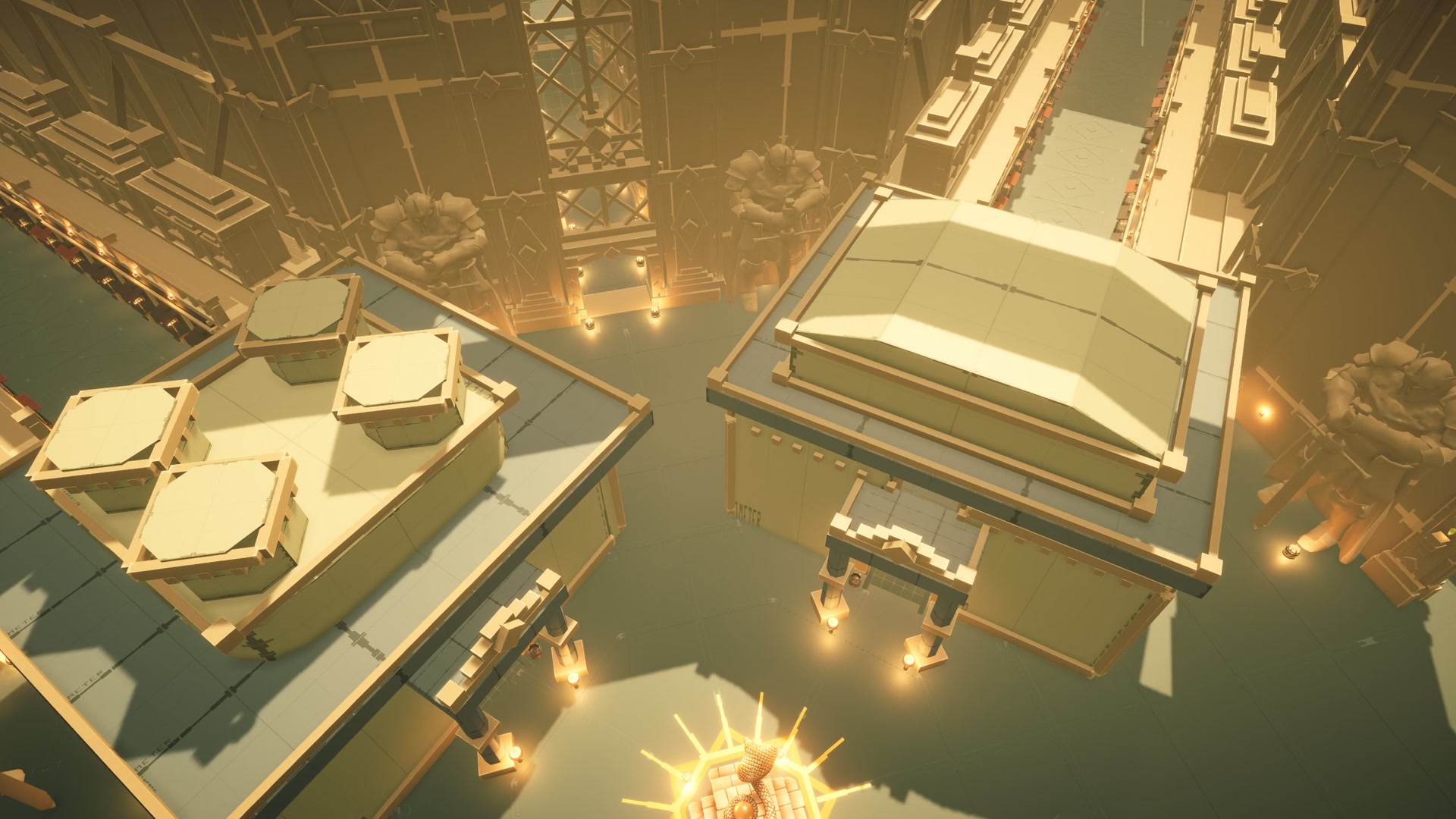 Desert City blockout showing the dome, streets and large central forms.
